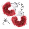 Temptasia Plush Fur Cuffs-Burgundy