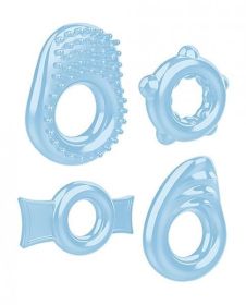 Ring A Ding Ding 4 Cock Rings Blue (SKU: TCN-ZE-CR-4395)